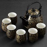 Premium Quality 1 Teapot 6 Cups Tea Set with Large Capacity Lift - Handle Teapot, Perfect for Entertaining gray