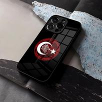 Turkijos Vilkas Kalakutas Vėliava Telefono Dėklas iPhone 15 13 14 16 12 11 Pro XS Max Plus Mini X XR SE2020 Grūdintas Stiklas Coque iPhone11 ProMax gray