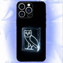 D-Drake O-OvO OWL LOGO Phone Case For iPhone 17,16,15,14,13,12,11,Pro,XS,Max,XR,Plus,E,SE4,Mini Black Soft Cover iPhone14promax gray