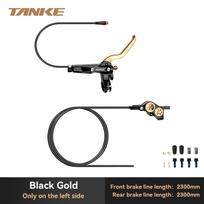 TANKE E-Bike MTB 4 Piston Hydraulic Disc Brake Set 160mm Rotors Oil Pressure Front Rear Ultralight Brake Clamp Mountain Bicycle golden R split-type black