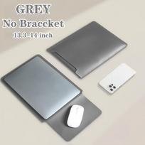 Multipurpose Laptop Sleeve 13/14/15/16 Inch With Bracket Waterproof Laptop Bag Laptop Case Macbook Sleeve Air Pro PU Leather 12" gray