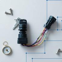 Marine Engine Key Switch Assembly Direct Replacement Ignition 12V Boat Motor gray
