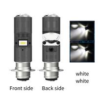 H4 LED Dual Color Motorcycle Headlight Bulbs Hi Lo Beam For Yamaha Kawasaki Suzuki P15D LED Motor signal ligh Accessories 12V P15D white-1pc gray