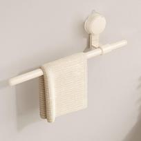 Wall Mounted Towel Rack Suction Cup Slipper Storage Shelf Practical Bathroom Hanging Rod Beige L(50cm) beige