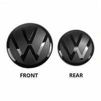 Car Front Grille Emblem Badge Cover Rear Trunk Lid Sticker For VW Polo GOLF 6 7 8 Passat B6 B7 B8 Variant CC Tiguan Atlas Jetta. Hp9 1 Front 1 Rear&Black (mirror face) gray