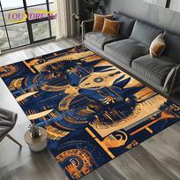 3D Retro Senovės Egipto Mirties Anubio Faraono Horuso Mitologija Kilimas Svetainei Miegamajam Namų Sofai, Vaikams Neslystanti Grindų Kilimėlis 40x60cm( 15x23in ) gray
