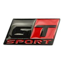 3D Metal GT SPORT Car Trunk Front Grille Badge Side Emblem Sticker Sticker-7 gray