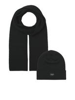 JACK & JONES Šalikas 'JACDNA' juoda / balta