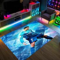 Cristiano Ronaldo Design Crystal Velvet Carpet Cozy Non?Slip Printed Rug For Bedroom Living Room Entrance 80cmx120cm