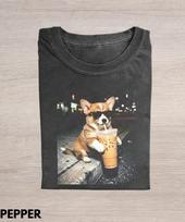 Funny Corgi Drinking Iced Coffee T-Shirt,Gift For Animal Lover,Dog Owner Gift,Animal Meme Graphic Tee,Coffee Dog Shirt,Funny Corgi Shirt 110 black