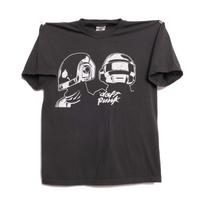 Daft Punk Homework Discovery Tee French Paris France Dance Music Party Electronic Music Pop Band Tour Helmet Duo Heavyweight Faded Shirt - M 150 gray