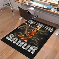 1pc Italian Brainrot characters6 Print Area Rug - Soft, Washable Non-Slip Indoor Mat for Office Chairs, Living Room, Home Office Decorative Rug 60cmx90cm