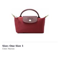 LONGCHAMP Le Pliage Green Canvas Dumpling Bag Canvas Bag Handbag Clutch Women's Maroon 34175919P59 One Size 1 kaštoninė
