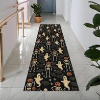 Halloween Ghost Skeleton Runner Rug, Spooky Non Slip Hallway Carpet For Entryway Holiday Decor Floor Mat 50x200cm 20x79inch