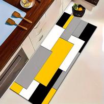 Modern Geometric Runner Rug Black White Striped Pattern Non Slip Floor Mat Minimalist Laundry Kitchen Indoor Decor 40x60cm Felt