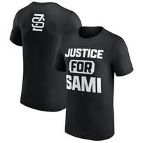 Unisex Juodi Sami Zayn Teisingumo Dėl Sami Marškinėliai Spausdinti Lauko Sporto Trumpomis Rankovėmis Marškinėliai Kasdieniai Laisvalaikio Unisex Marškinėliai XL black