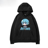 Puella Magi Madoka Magica Anime Hoodie Madoka Kaname Chibi Character Print Long Sleeve Hooded Sweatshirt Unisex Streetwear Pullover Autumn Winter Wear XXXL black