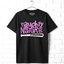 Naughty By Nature Logo Men's T Shirt 90's Hip-Hop Rap Group Treach Vin Rock Dj 120 pink