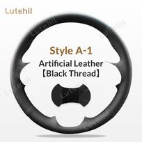 For Mitsubishi Pajero 2004-2010  Car Steering Wheel Braid Cover Hand Sewing Stylish Fashion Artificial Leather Suede Style A-1 black