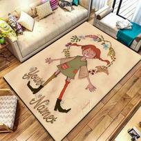 Pippi Longstocking Custom Name Carpet Rug for Living Room Bedroom Home Sofa Decoration,Kids play Non-slip Floor Mat 40x60cm( 15x23in ) beige