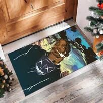 Soft Crystal Velvet Floor Rug,Travis Scott Anti Slip Decorative Carpet, Plush Area Mat For Indoor Home Decoration 50cmx80cm
