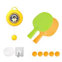 Fun And Interactive Astronaut-themed Hanging Ping Pong Trainer For Kids 6 Balls geltona
