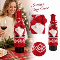Christmas and Tree Red Wine Bottle Decoration, Holiday Tabletop Ornament One Size