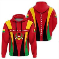 Guinea-Bissau Map Flag Men's African Coat Men Clothes 3D Printed African National Emblem Graphic Sweatshirt Male Pullover Hooded L yellow
