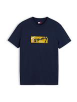 Tommy Jeans Marškinėliai tamsiai mėlyna / kario spalva / rožių spalva / balta