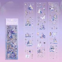 6 lakai Lazeriniai pilies lipdukai Lipdukai Dekoratyvinis dienoraštis Albumas Rankų darbo „Pasidaryk pats“ Scrapbooking Žurnalas Sąsiuvinio koliažo medžiaga gray