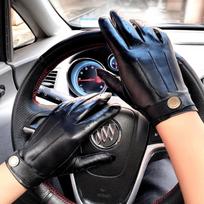 Lengvos prabangos natūralios odos pirštinės vyrams vairavimui, motociklų sportui, guantes moto, kvėpuojančios avikailio, aukštos kokybės, verslo pirštinės XL black