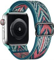 Elastic Nylon Strap for Apple Watch ultra 2 49mm Series 9/8/7 41mm 45mm38/42-40mm/44mm Bohemian Bracelet iWatch 6 5 4 3 Se Band 49mm-42mm-44mm-45mm gray