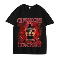 Cappuccini Itachini Naruto Italian Brainrot Shirt Itachi Anime T Shirt men women Oversized 100% Cotton Summer print Unisex tops XXXXXL įvairiaspalvis