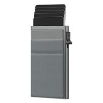 Aluminum Blocking Card Holder with Side Slide Not Theft Mechanism & Multifunctional Storage for Business Travel