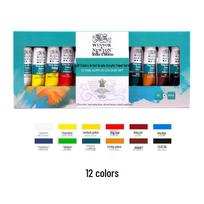 Winsor & Newton Acrylic Paint Set: 12, 18, or 24 Colors for Wall and Textile Painting Acrylic Set gray