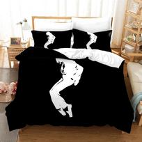 Michael Jackson Bedding Set Single Twin Full Queen King Size Musical Genius Bed Set Teenager Bedroom Duvet Cover Sets 011 EU Single(135*200cm)3pcs white