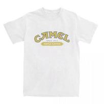 Retro automobilio Camel cigarečių marškinėliai Vintažiniai medvilniniai viršutiniai drabužiai T-shirt Trumpomis rankovėmis Laisvalaikio gatvės apranga Per dydį Moterims Vyrams Drabužiai Motosportas XXXL gelsvai ruda