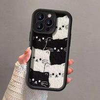 Case for Xiaomi POCO X7 X6 Pro X5 M7 M6 F5 F7 Mi 15 Ultra 14T Pro 14 13T 12 13 11 Lite 5G NE 12T Cute Cat Lanyard Silicone Cases POCO X6 5G black