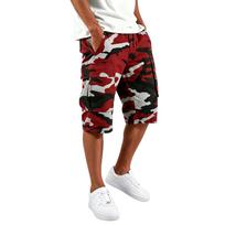 Mens shorts casual cargo shorts for men gym shorts men athletic shorts for men basketball shorts men with multi pockets drawstring design XXL raudona
