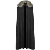 Halloween Men Warm Viking Cloak Fur Collar Cape Costume CRHO-020 2 XL juoda
