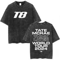 Tate McRae Graphic T Shirt Washed Black Y2K Streetwear Unisex Tee S-XXL S gray