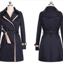 Women's Overcoat Patchwork Korean Style Double Button Windbreaker Fashion Jacket Wish 3XL juoda