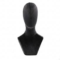 Velvet Mannequin Head with Shoulders Velvety Hat Display Bust Soft for Milliners Iron Gray_Style C black