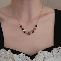 2026 Luxury Raw Stone & Pearl Beaded Dopamine Necklace for Women gray
