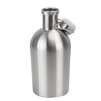 64 oz Stainless Steel Beer Growler, 1.9 liter Beer Bottle with Swing Top Keeps Homebrew Fresh and Cold with Tight Airtight Seal gray