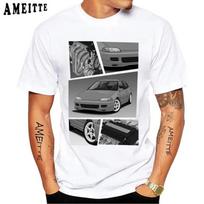 Civic eg X B16 engine classic T-shirt summer Men short sleeve vintage car sport boy casual tops XS gray