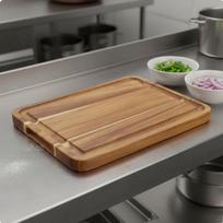 Acacia Wood Slicing Block Heavy Duty Construction Wooden Material Carving Board for 300-200-15mm brown