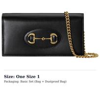 GUCCI Horsebit 1955 Leather, Textile WOC Mini Bag Shoulder Bag, Crossbody Bag Women's Black 621892-0YK0G-1000 One Size 1 black