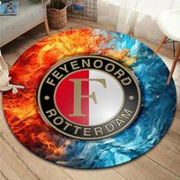 Feyenoord Round Area Rug,Carpet Rug for Living Room Bedroom Sofa Playroom Decor,Non-slip Floor Mat 100cmx100cm