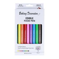10PCS Edible Baking Pigment Pen Fondant Biscuit Cake Plastic Food Pen Hook Line Drawing Writing Pen for Decoring Fondant 1 white